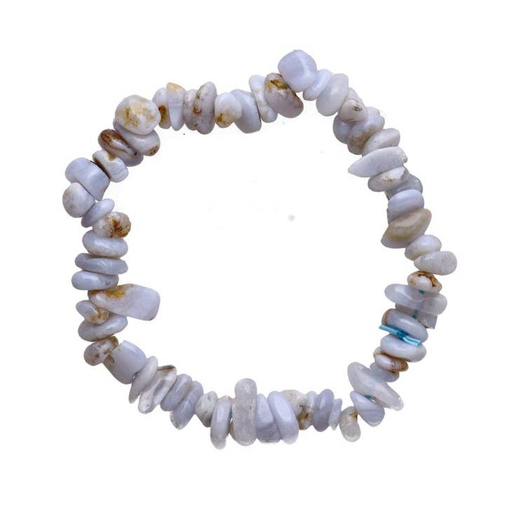 Armband aus Blauem Chalcedon-Chips - Ruhe, Kommunikation und emotionale Gelassenheit für den Großhandel von Magic Moon