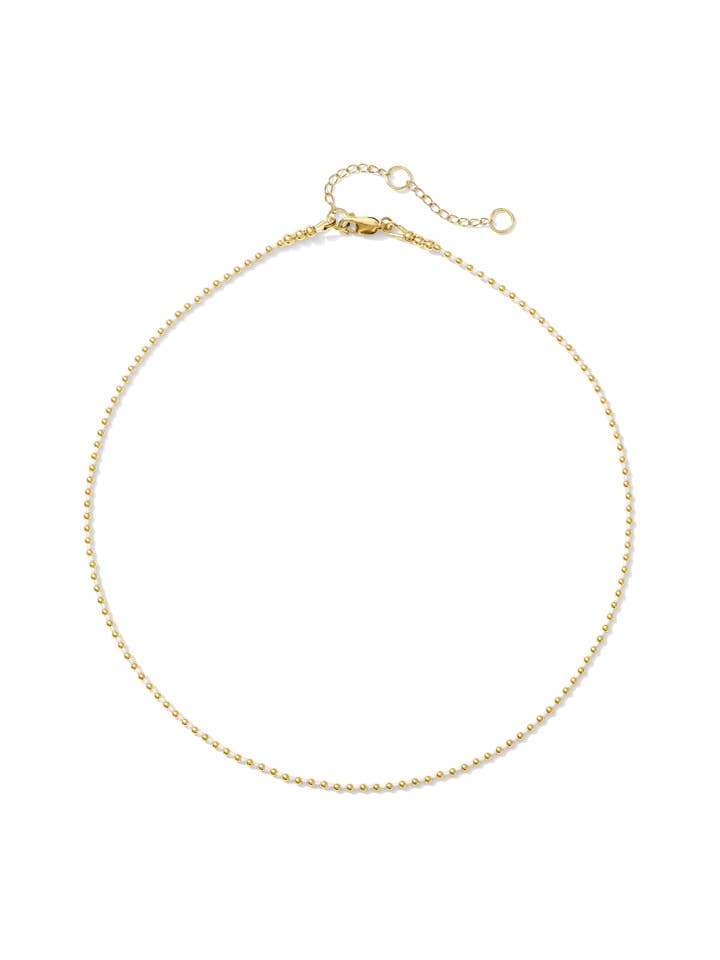 Stevie Super Delicate Gold Beaded Choker in White Miyuki for wholesale by Kaylie Dawn Jewelry