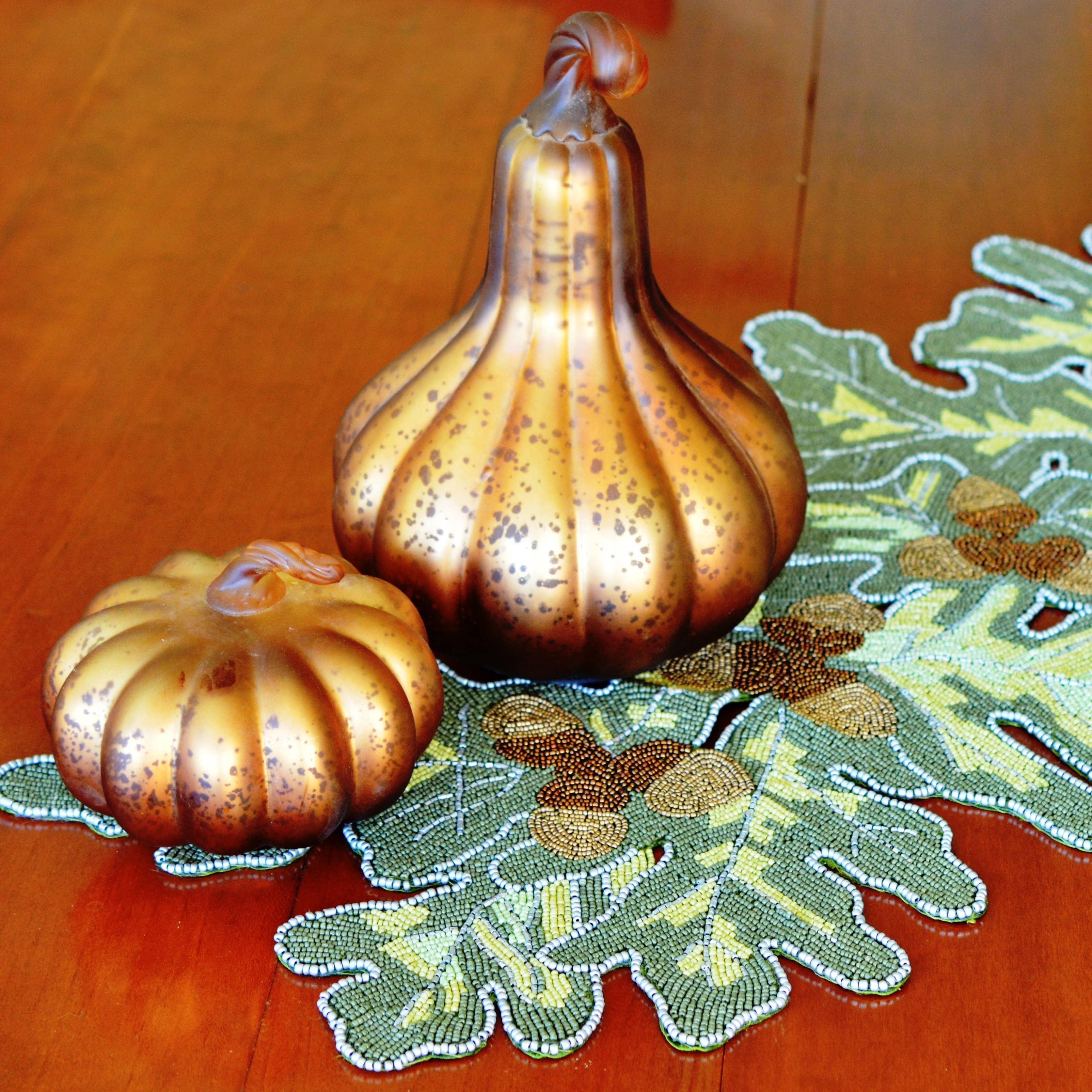 Golden Hill Studio - Wholesale Table Runner - Acorn Beaded Table Runner3