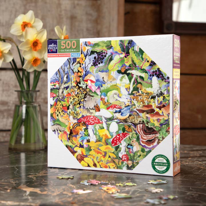 eeBoo - Vente Puzzle – adulte - Puzzle octogonal de 500 pièces sur les champignons toxiques3