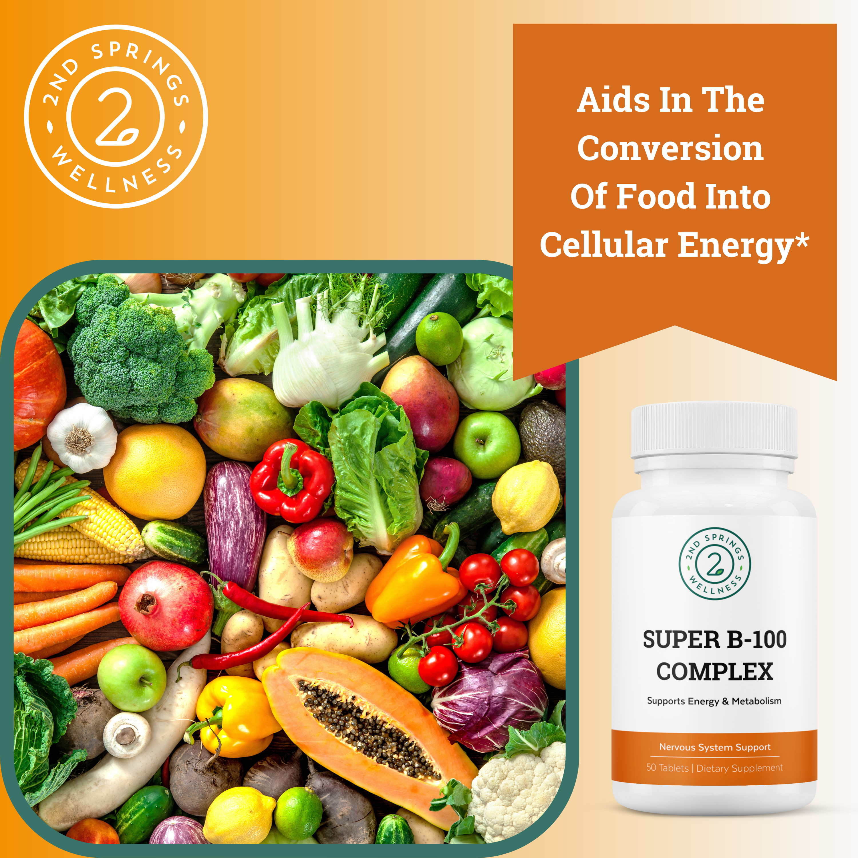 2nd Springs - Wholesale Oral Supplement/Vitamin - 2nd Springs Super B-100 Complex7