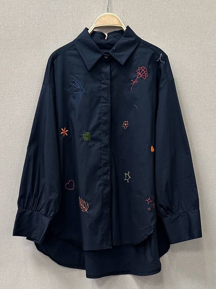 SWEET MAGIC MODA Y COMPLEMENTOS - Wholesale Button Down Shirt - Women's - LONG SLEEVE COTTON SHIRT3