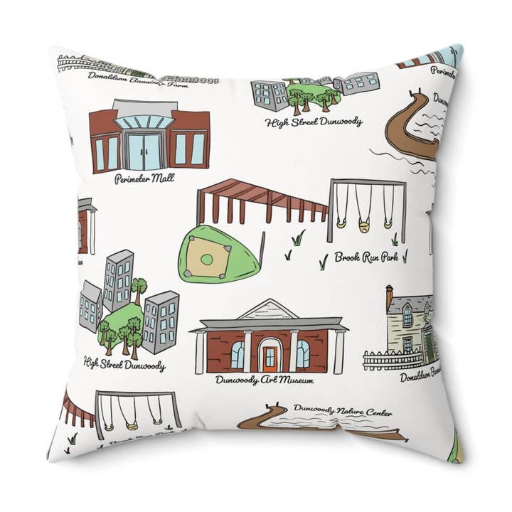 Dunwoody GA Decorative Pillow, Cozy Home Decor, Custom Throw Pillow, Unique Gift, City Lover's Accent Pillow for wholesale by OhhhSoPeachy