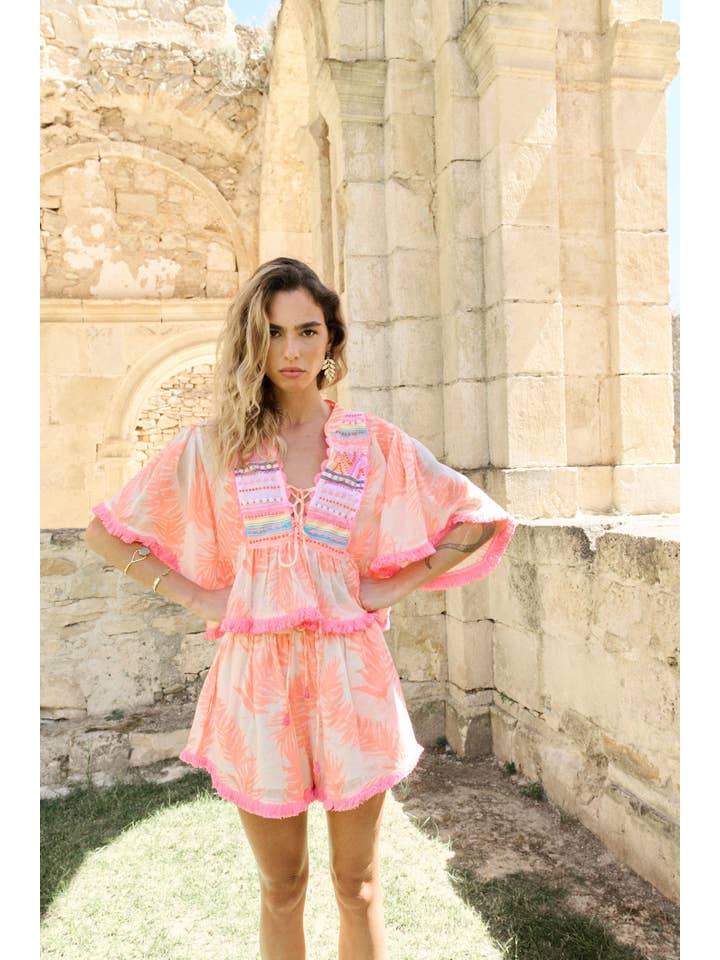 Piti Cuiti – wholesale Set med topp och shorts – Dam – NILO NEON ORANGE SET