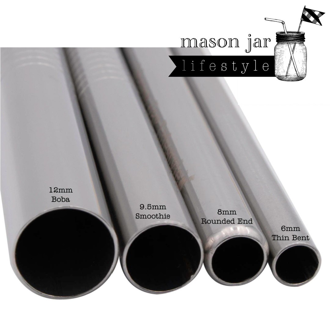Mason Jar Lifestyle - Wholesale Drinking Straw - Long Stainless Steel Boba Straws for Quart Mason Jars6
