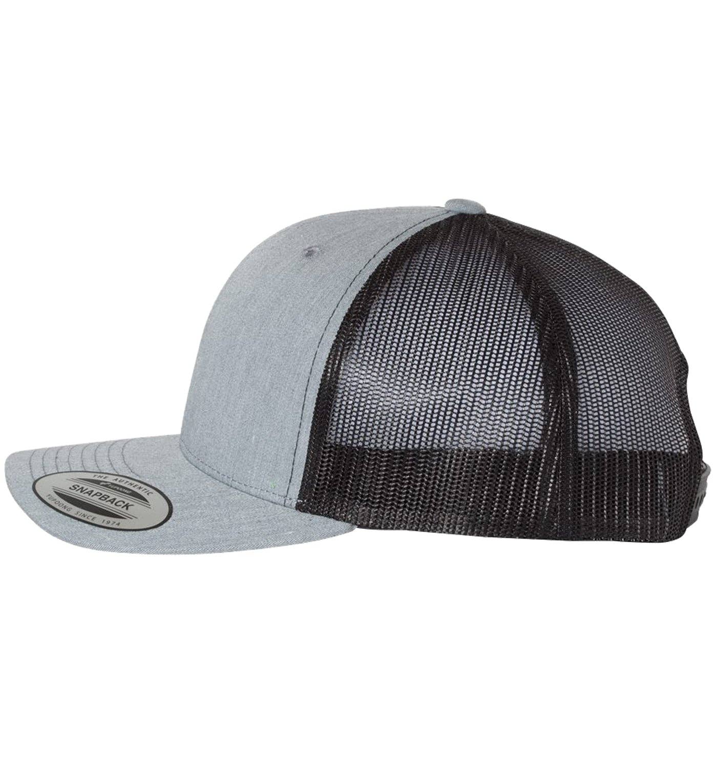 Maryland Ameri Blue Crab 6 Panel Trucker Snap Back Heather Grey Black Hat for wholesale on Faire2