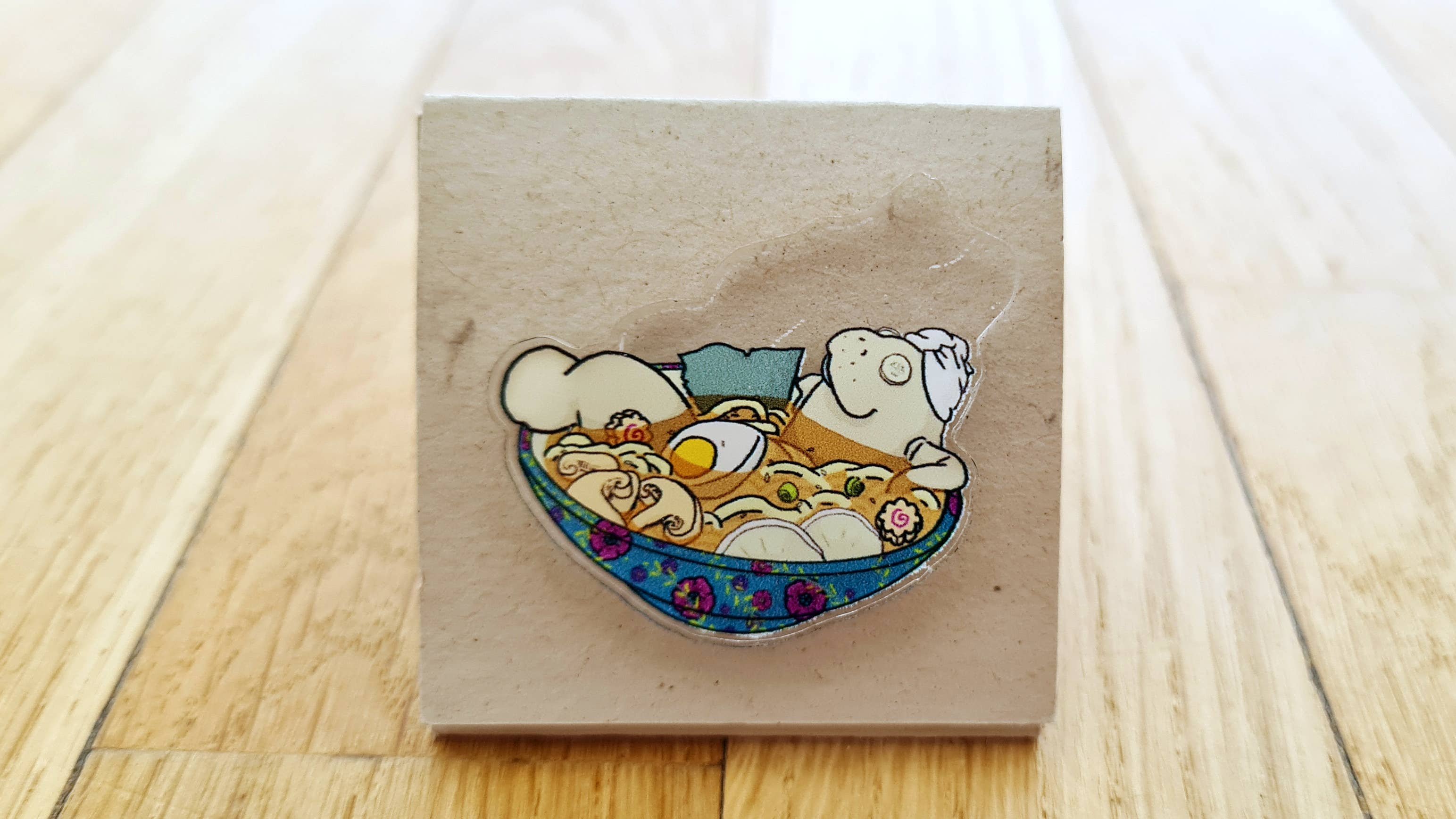 Tostoini - Wholesale Brooch - Ramentino - Ramen Onsen manatee acrylic pin2
