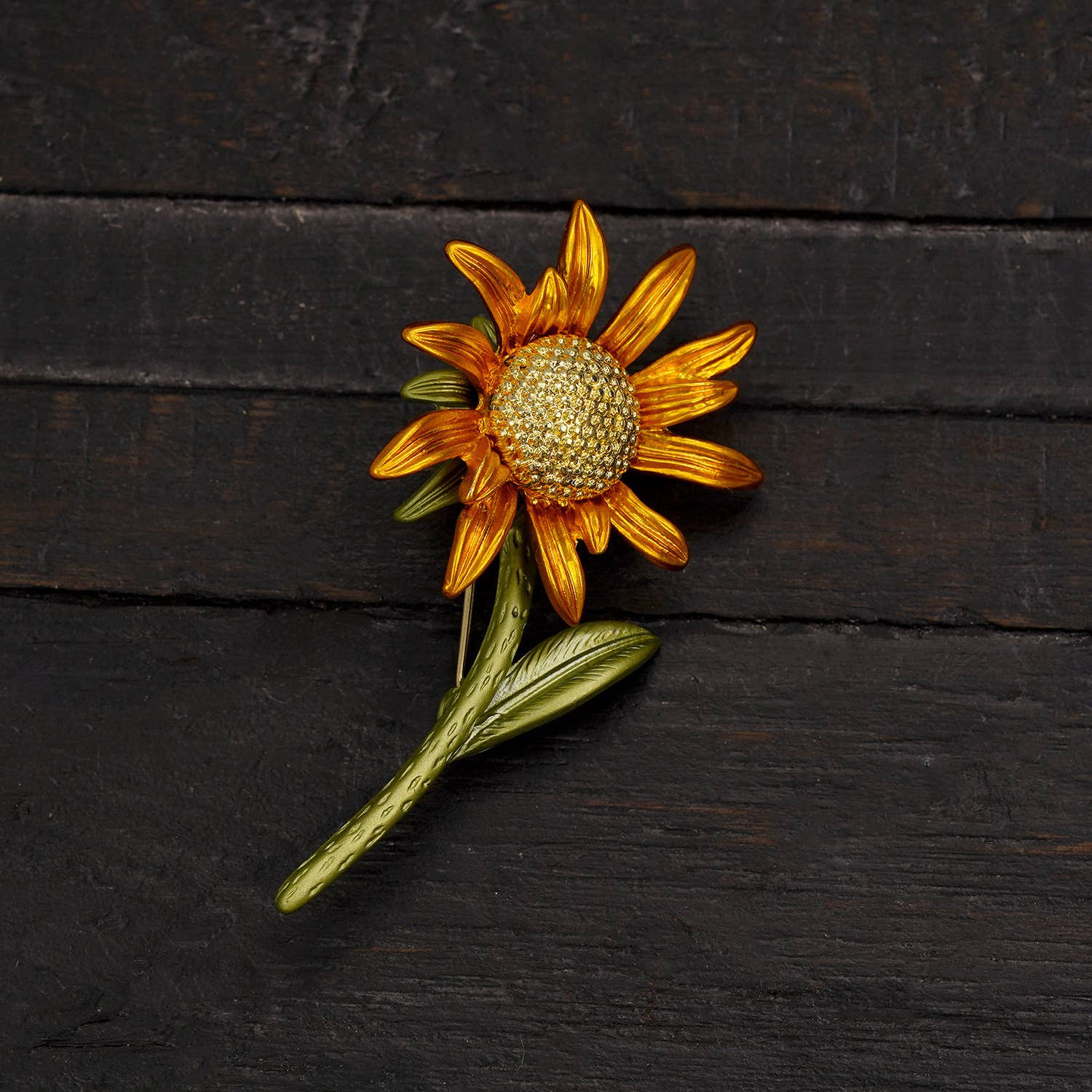 Tourtiwi – alfinete de lapela por atacado – Broche Retro de Girassol, Broche de Flor de Planta em Liga23