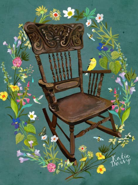 Schommelstoel Art Print | Rustieke muurkunst | voor wholesale door Katie Daisy