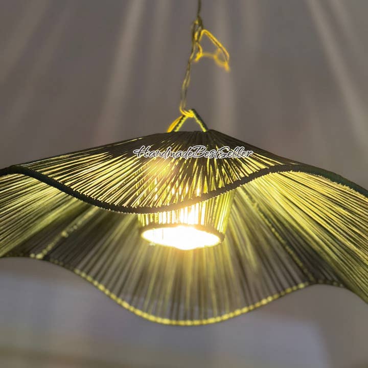 Handmade Woven Green Pendant Light - Boho Ceiling Lamp and other Purchase wholesale diy bulkhead ceiling. Free returns & net 60 terms on Faire trending on Faire.