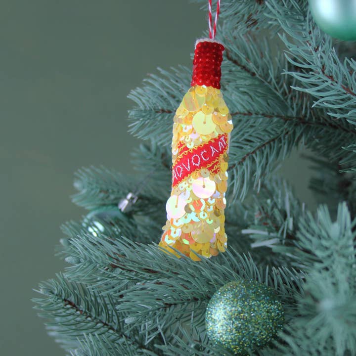Everlasting Eggnog Advocaat Sequin Hanging Ornament for wholesale by Kate Gwilliam