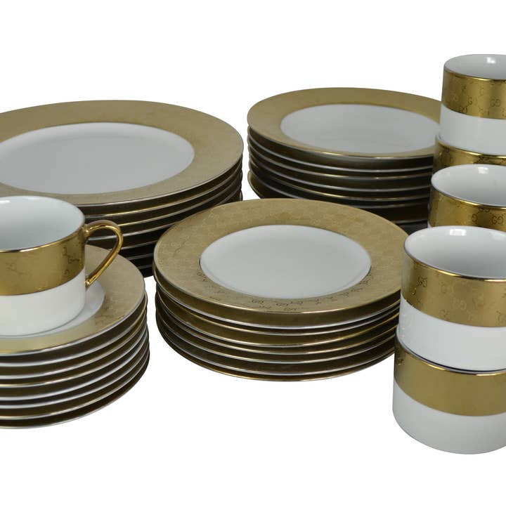 Three Star IM/EX Inc. - Wholesale Dinnerware Set - 40-PC DINNERWARE SET, GUCCIE IN GOLD0