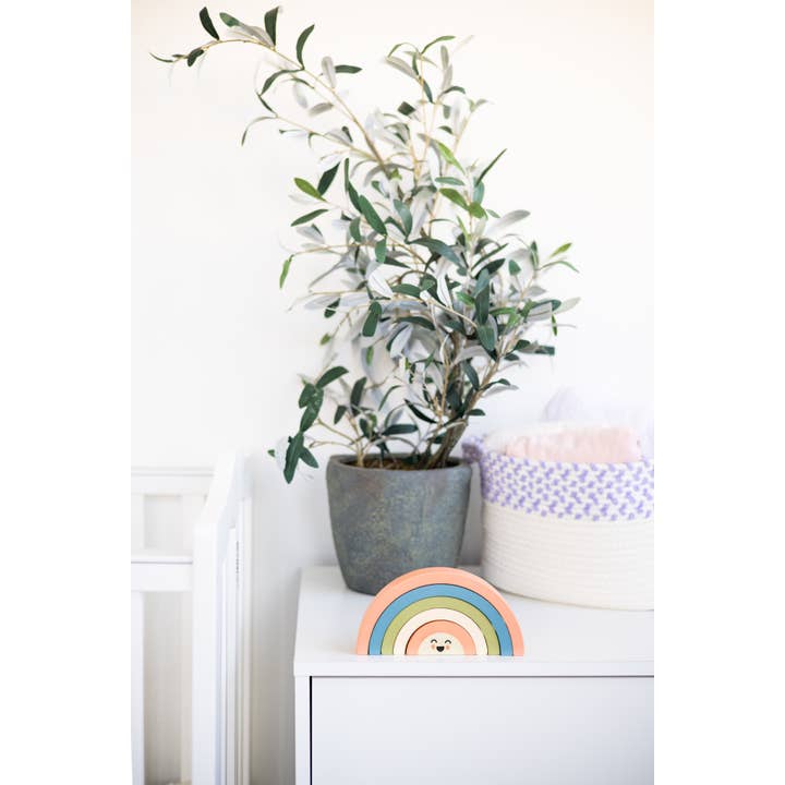 Pearhead - Wholesale Wood Toy - Kids - Wooden Stacking Rainbow Baby & Toddler Toy Nursery Decor5