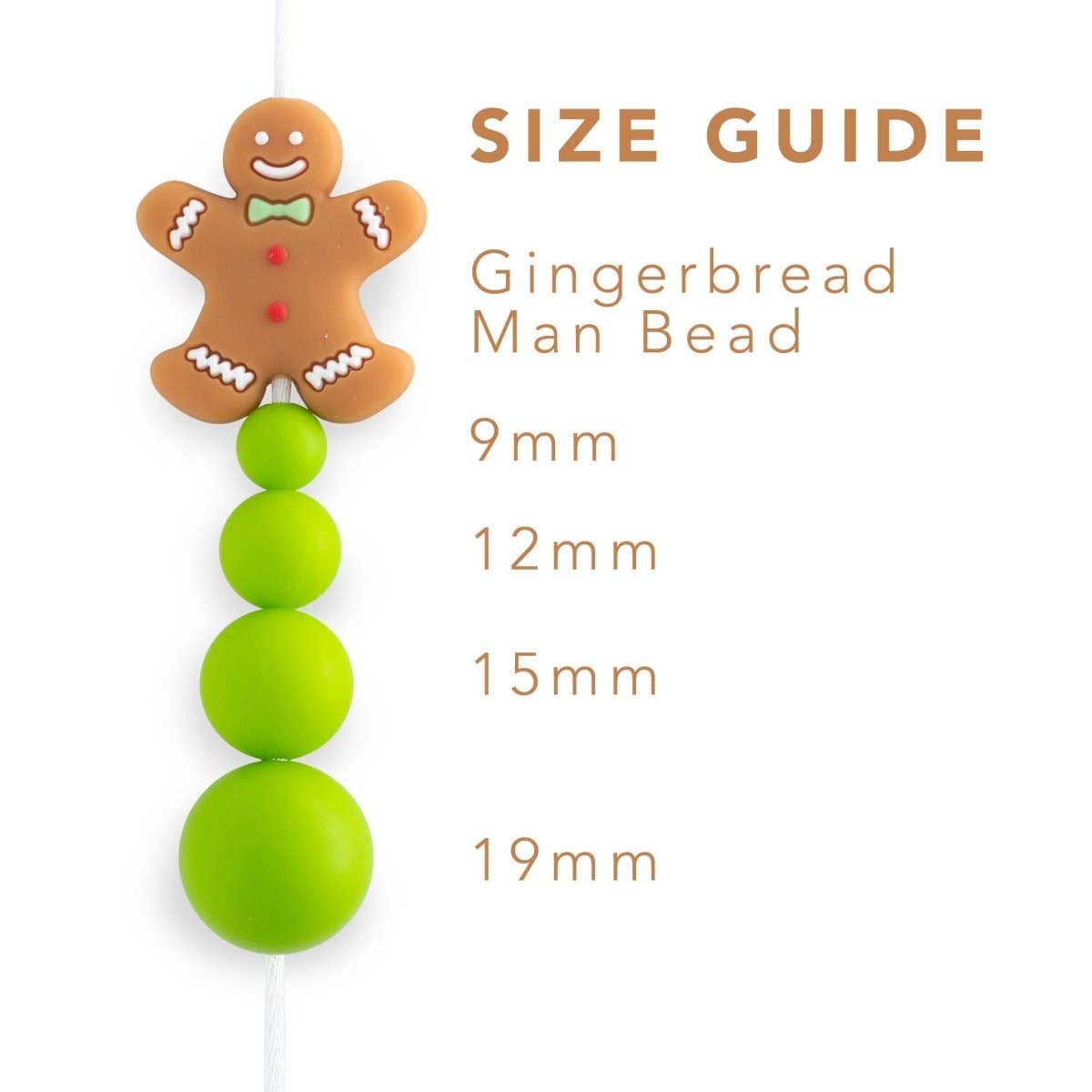 Cara & Co Silicone Craft Supply - Wholesale Craft Supplies - Gingerbread Man Silicone Focal Beads1