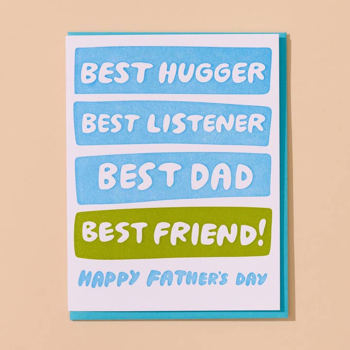 Best Hugger/Listener/Dad/Friend - Birthday Card Father's Day Card from Partner - Made in USA for wholesale by And Here We Are