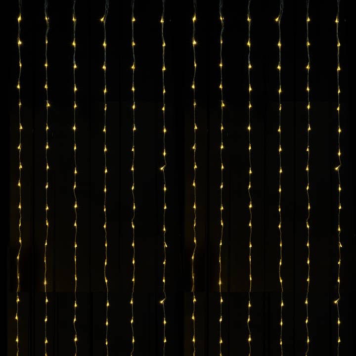 Blanc Lampes LED en cascade 600 lumières LED 12 pieds x 8 pieds - blanc chaud en vente sur Faire1