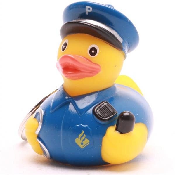Portachiavi Polizia - Anatra di gomma per la vendita all'ingrosso da parte di Duckshop