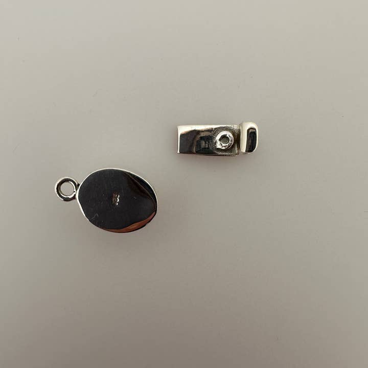 Purity Beads - Wholesale Clasp - Sterling Silver Box Clasp | 1 Set of Ladybug Shaped Box Clasp | one loop & two loop Silver Clasp | 925 Silver Clasp | Size: 19 X10mm12