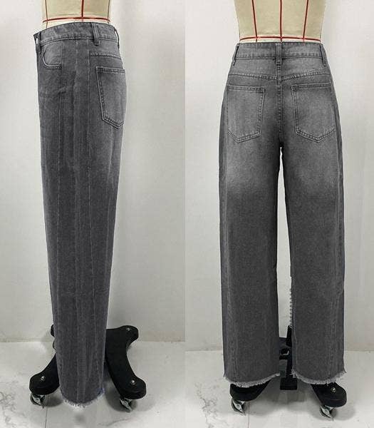 Rosa Clothing - Wholesale Jeans - Women's - High-Waist Jeans Wide-Leg Denim Pants3
