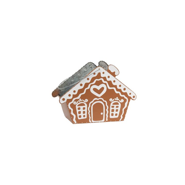 Bacon Basketware - Wholesale Christmas Decoration - BROWN METAL GINGERBREAD HOUSE PACKER