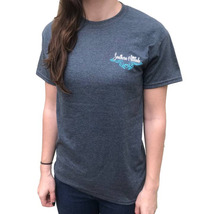 Southern Attitude - Wholesale Screen Printed T-Shirt - Women's - S-190 Bless this Mouth - Aqua