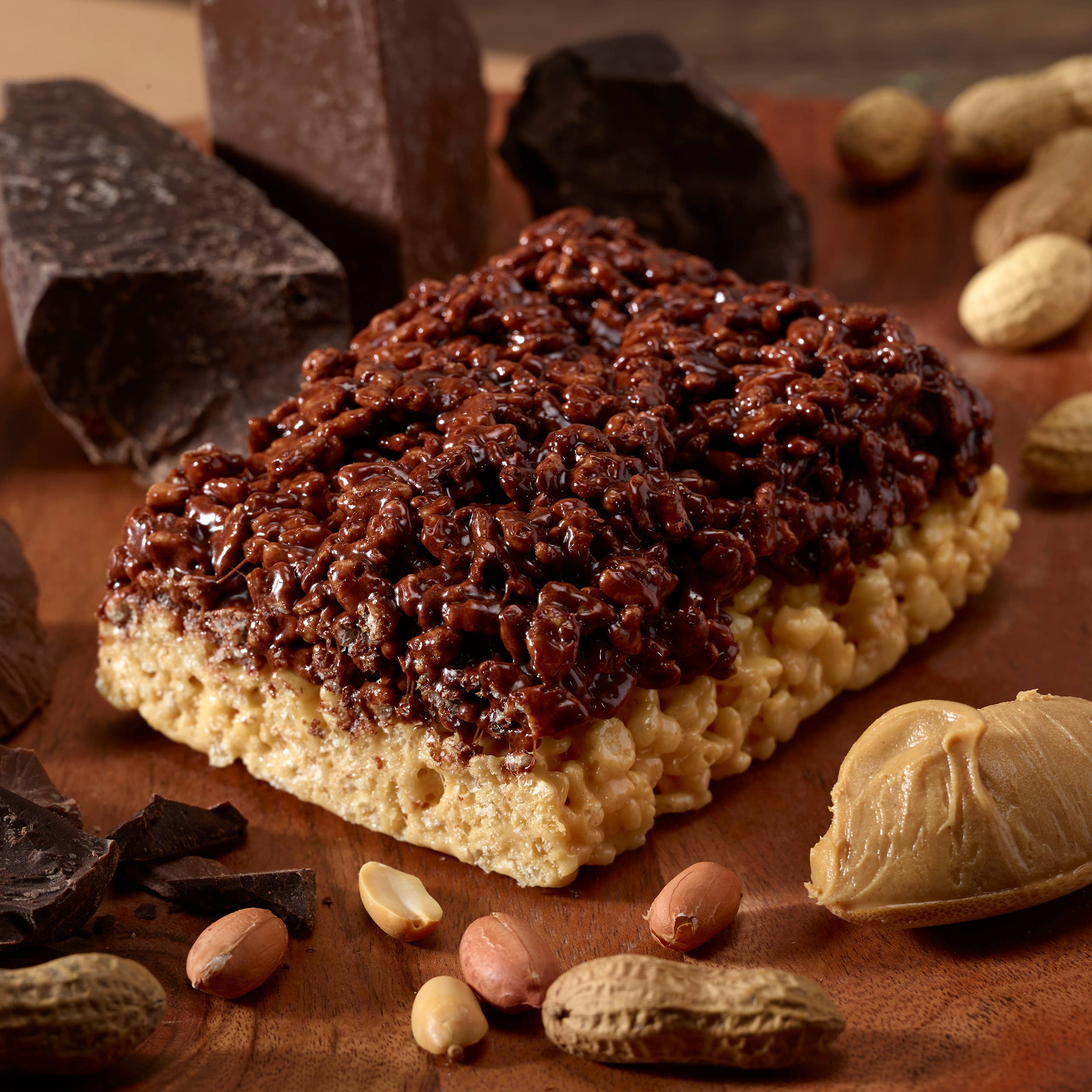 Mighty Mallow Crispie Treats – Engroshandel Chokoladeovertrukket slik – Jordnøddesmørkop Crispie Treat1