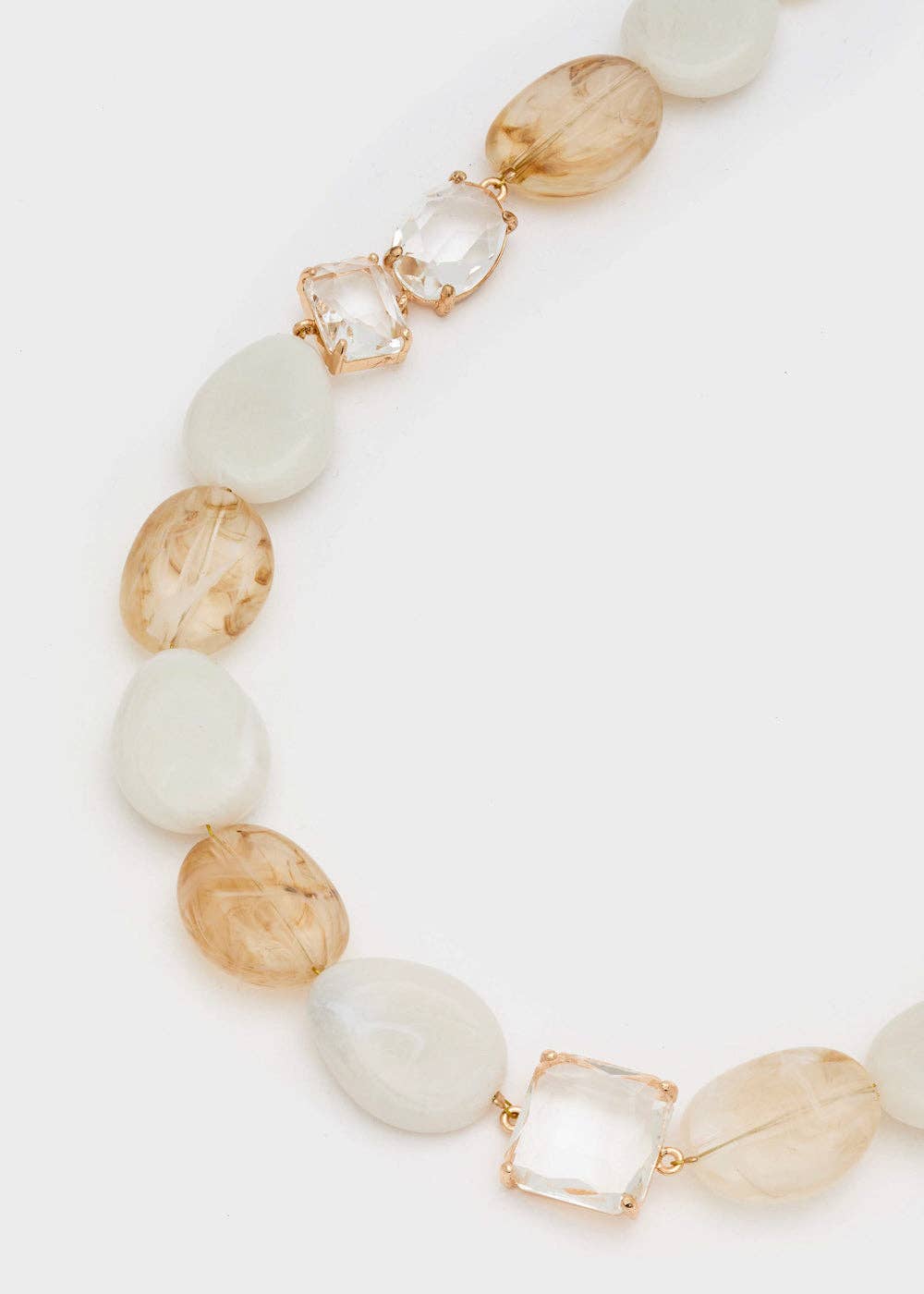 NALI' - Wholesale Beaded/Pearl Necklace - VENICE LONG NECKLACE IN BEIGE/WHITE RESIN - N581