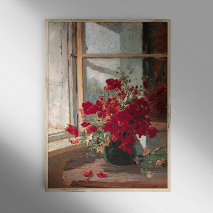 Hyggely – Impressão artística por atacado – Pintura Vintage Floral | Vaso Flor Sill Sill Art L1943
