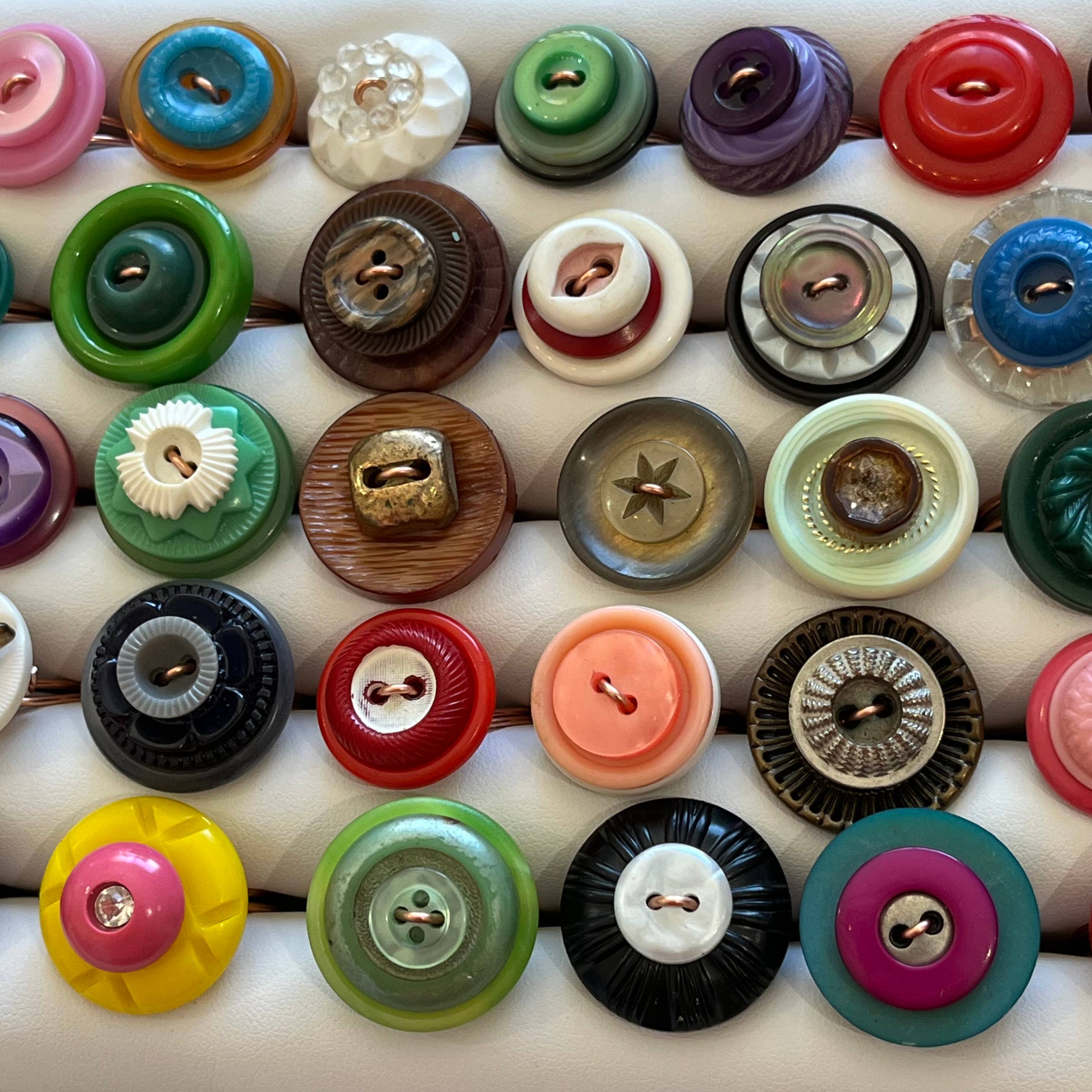 Open Window Studios - Wholesale Cocktail/Statement Ring - Vintage Button Ring Assortment Sized Band sizes 5-91