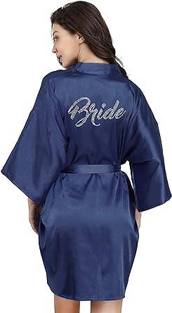 LA Merchandise - Wholesale Robe - Women's - La Merchandise LAB1800 Women's Satin Short Bridal Party Robe16