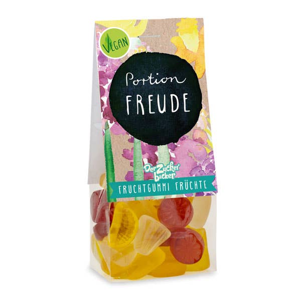 Sweet bag Portion Delight Fruit Gum Vegan for wholesale by Der Zuckerbäcker