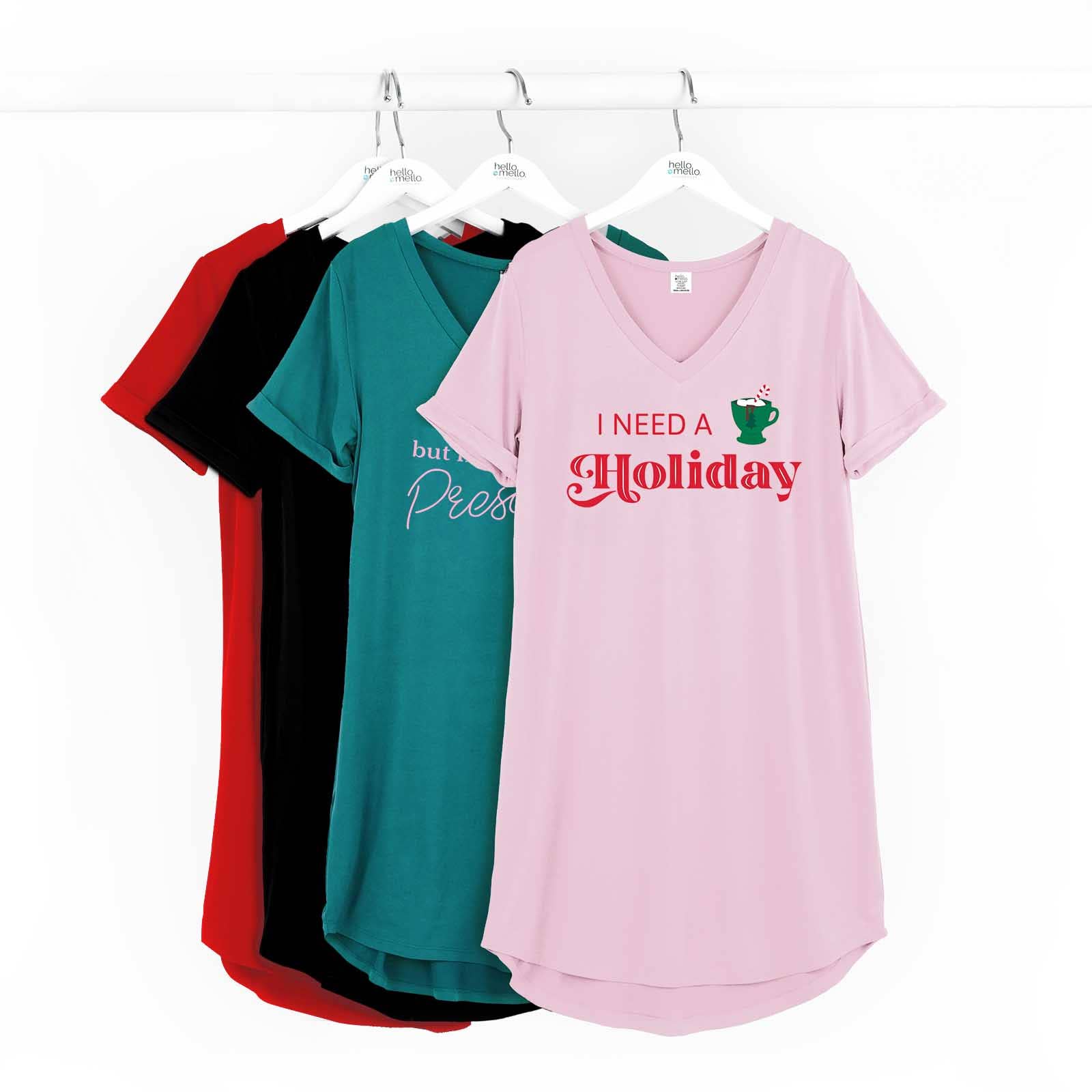 DM Merchandising – wholesale Sleepwear top – women's – Hello Mello Holiday Sleep Shirts Open Stock4