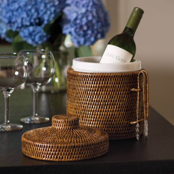 Napa Home & Garden - Wholesale Ice Bucket - Burma Rattan Ice Box & Tongs