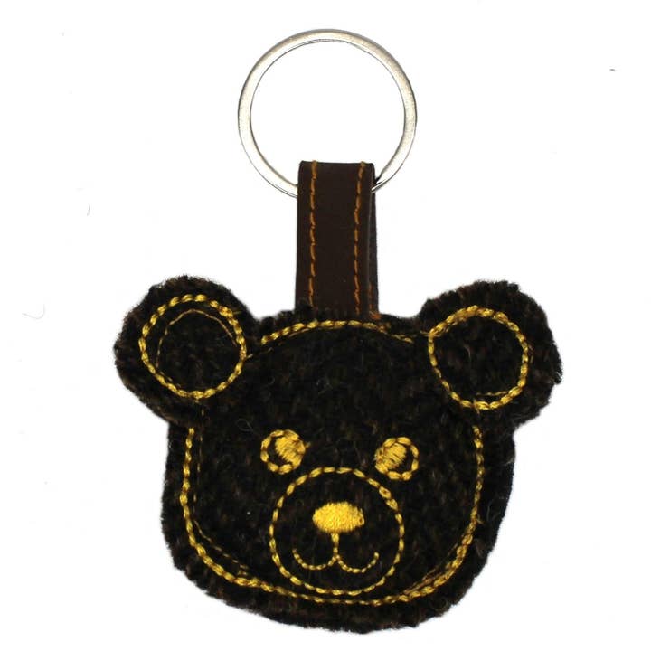 British Wool Tweed Key Ring 4pcs ZK002 for wholesale by Heather Hats & Accessories