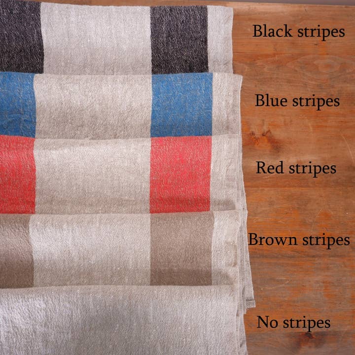 NorraVilla – Toalha de chá por atacado – Pano de Cozinha de Linho Toscana com Listras Pretas3