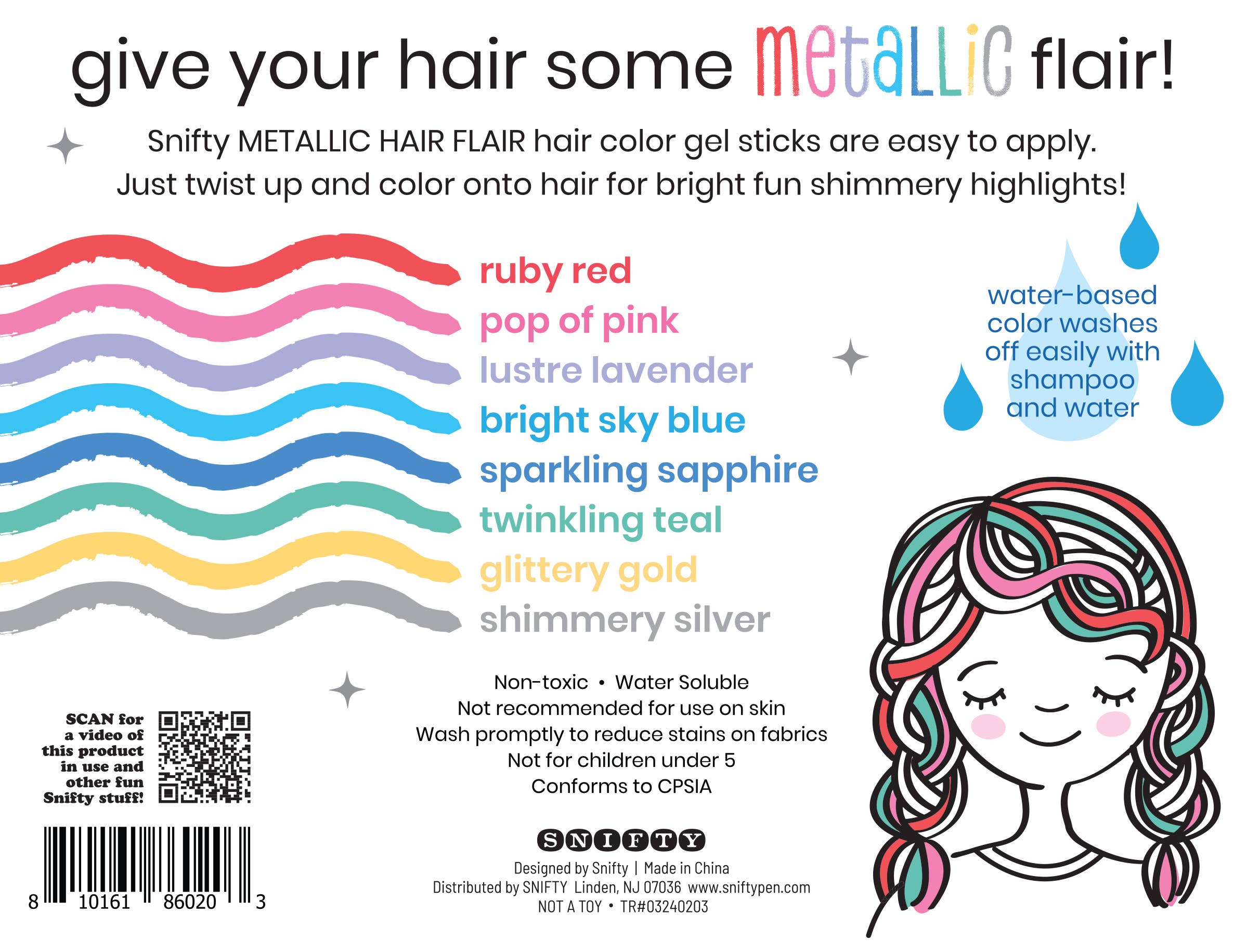 SNIFTY – wholesale Hårfärg – HAIR FLAIR METALLIC Glittrande gelstift för hårfärg, set med 81