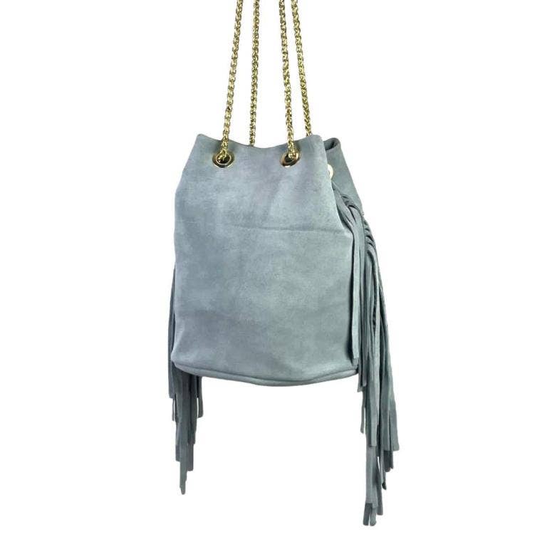 Chenson & Gorett - Wholesale Shoulder Bag - Women's - Women's Leather Bag with Side Fringe and Studs. Sales6