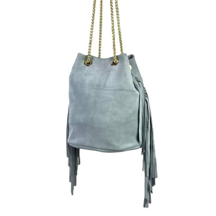 Chenson & Gorett - Wholesale Shoulder Bag - Women's - Women's Leather Bag with Side Fringe and Studs. Sales6