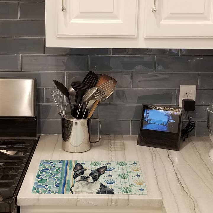 Boston Terrier Kust Havsglas Skärbräda WDK6932 för wholesale av Caroline's Treasures