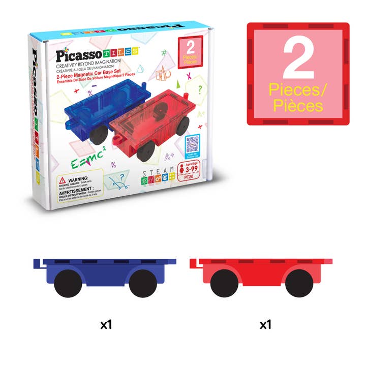 PicassoTiles - Wholesale Toy Car/Truck - Kids - PicassoTiles 2PK Magnetic Tile Building Set1