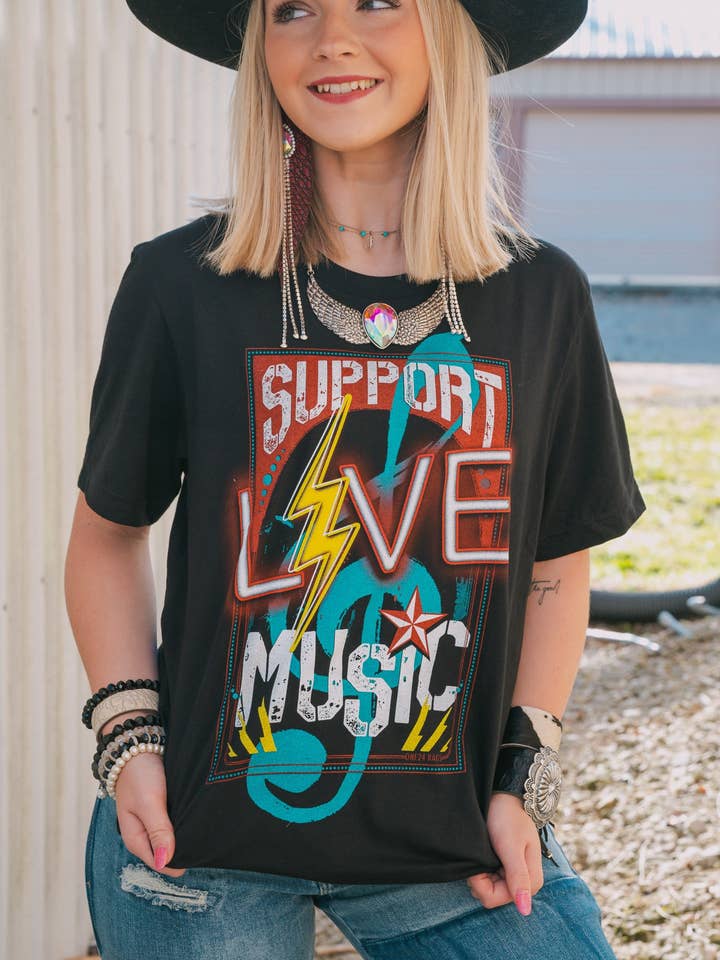One24 Rags - Wholesale Screen Printed T-Shirt - Women's - Support Live Music Tee0