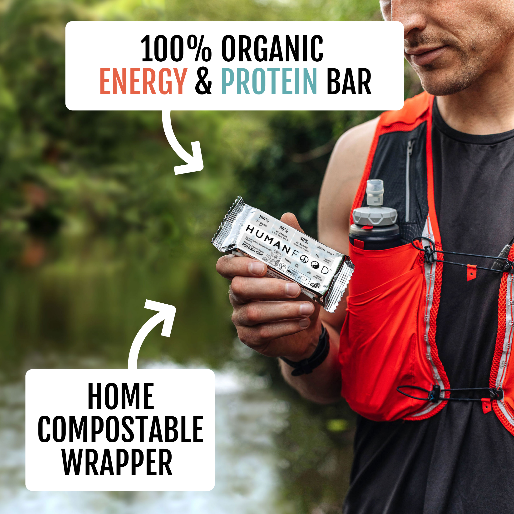 Human Food – wholesale Snack bar – Mixed Nut Choc - Organic Wholefood Bar - Human Food4