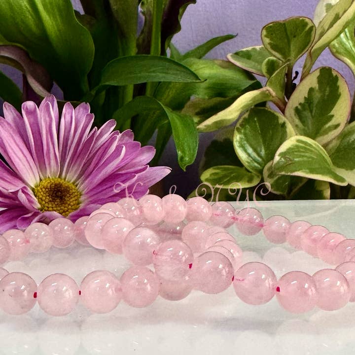 KayleeNYC - Wholesale Beaded Bracelet - Natural Rose Quartz 8mm 7.5” Crystals Healing Energy 9