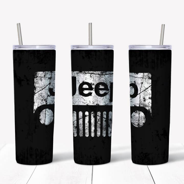 Tumbler Reto Jeep Black 20oz Transfer por atacado de Rustic Pineapple