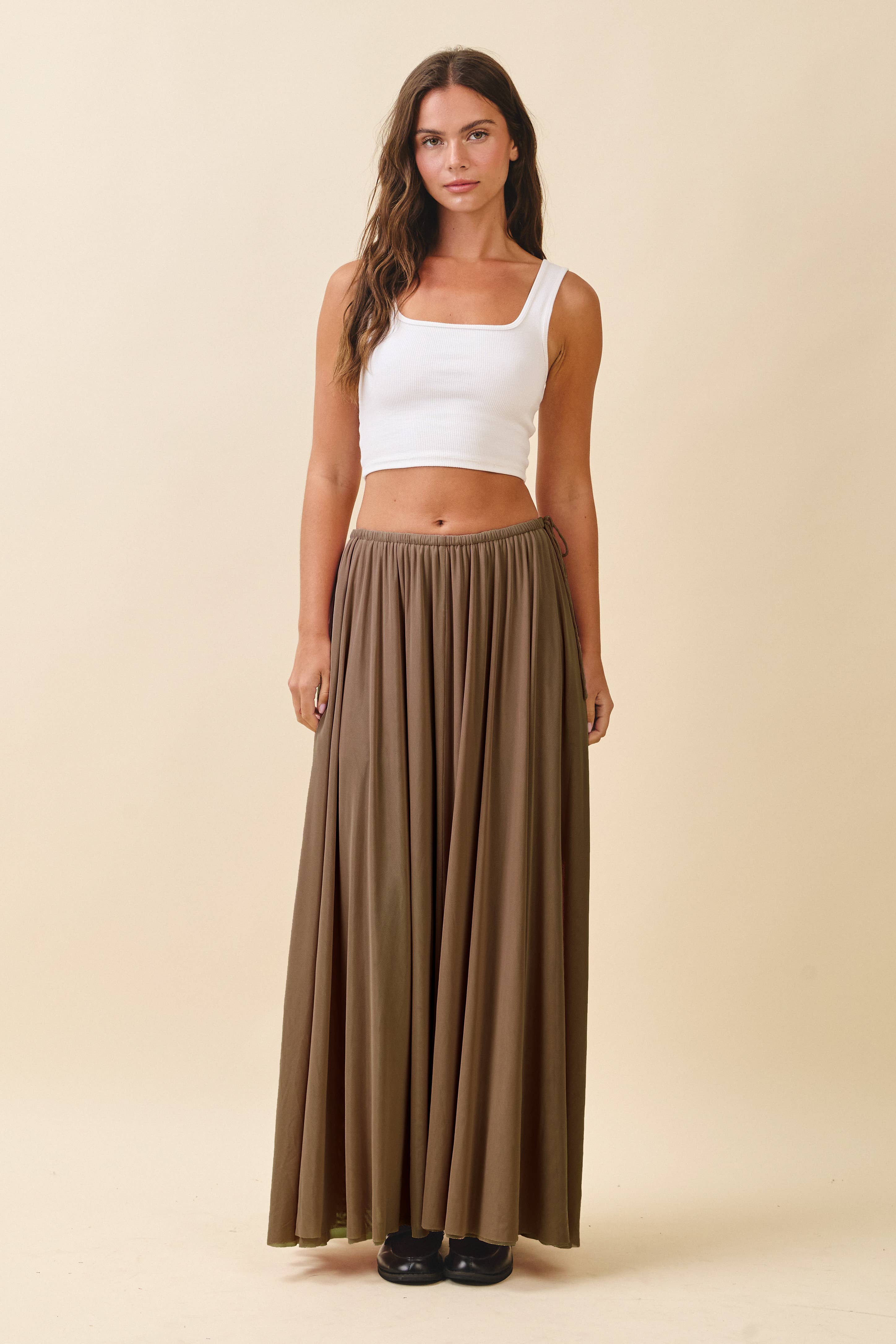 AEMI + CO - Wholesale Skirt - Women's - 7185GK Flowy Mesh Maxi Skirt10