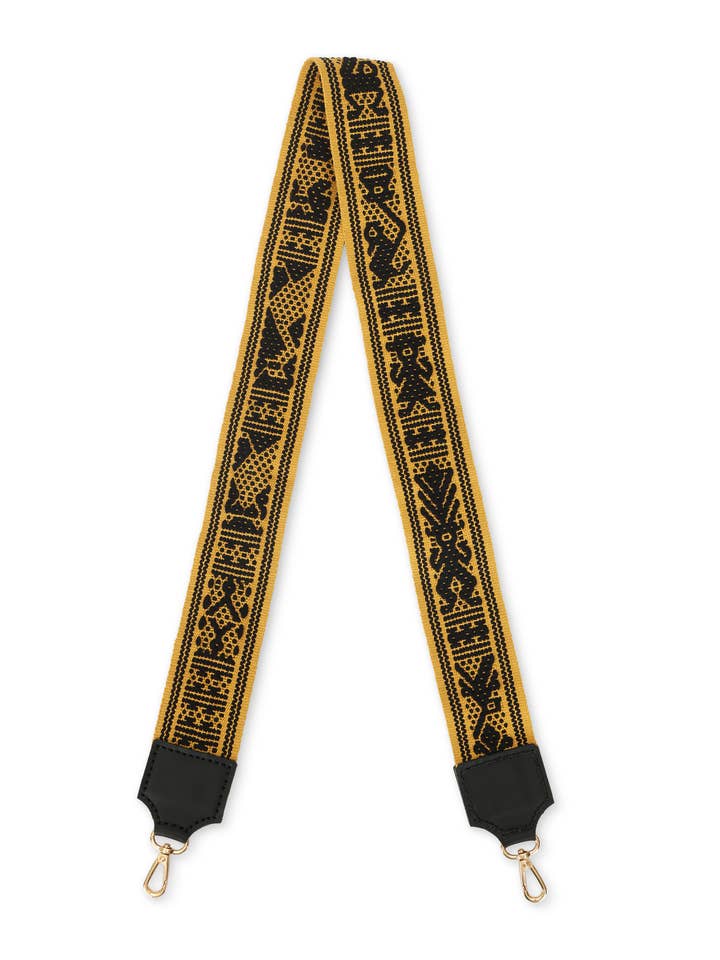 AZTEC WOVEN STRAP // YELLOW + BLACK for wholesale by LOLA Y TULA