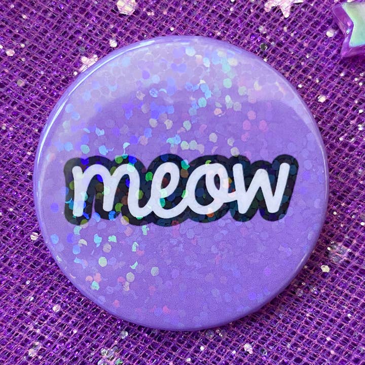 Meow Holographic Pin Badge for wholesale by Magical Meow