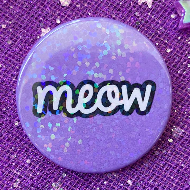 Magical Meow - Wholesale Lapel Pin/Button - Meow Holographic Pin Badge0