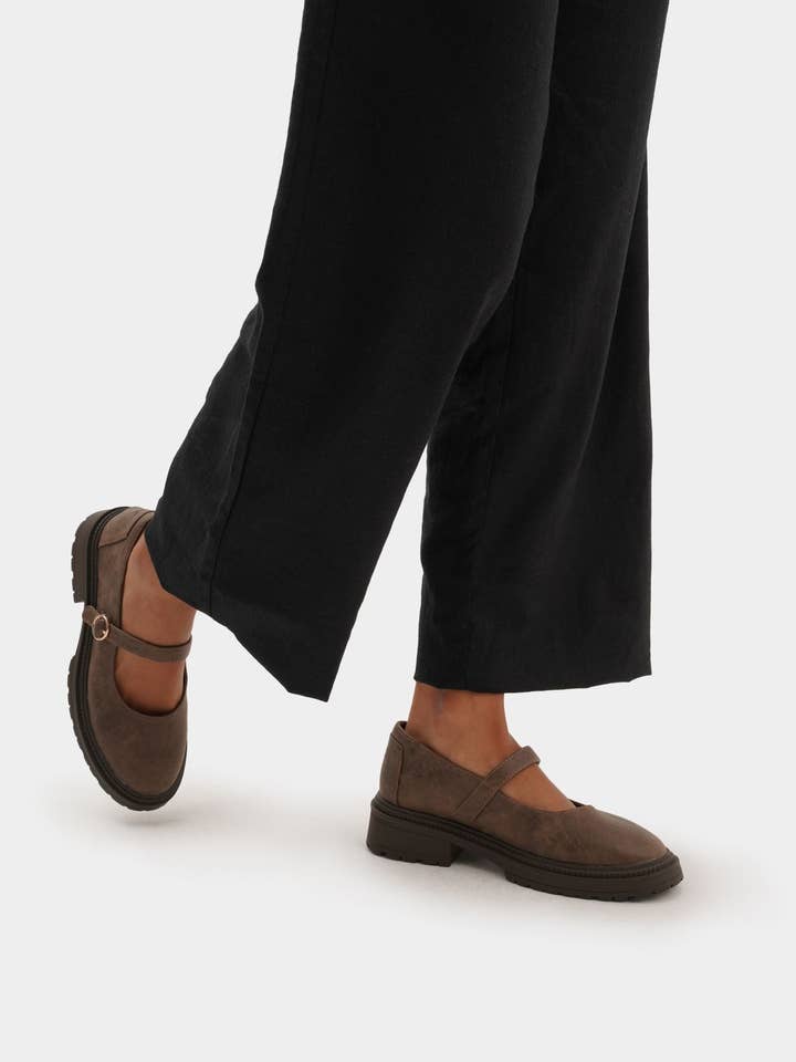 Paez - Wholesale Flats - Women's - PLATFORM GUM MARY JANE MICROFIBER NAPA ESPRESSO1