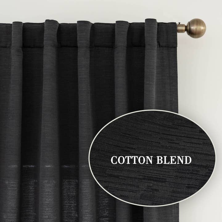 Awesome Home - Wholesale Curtain - Cotton Blend Light Filtering Back Tab Curtains (2 Panels)1